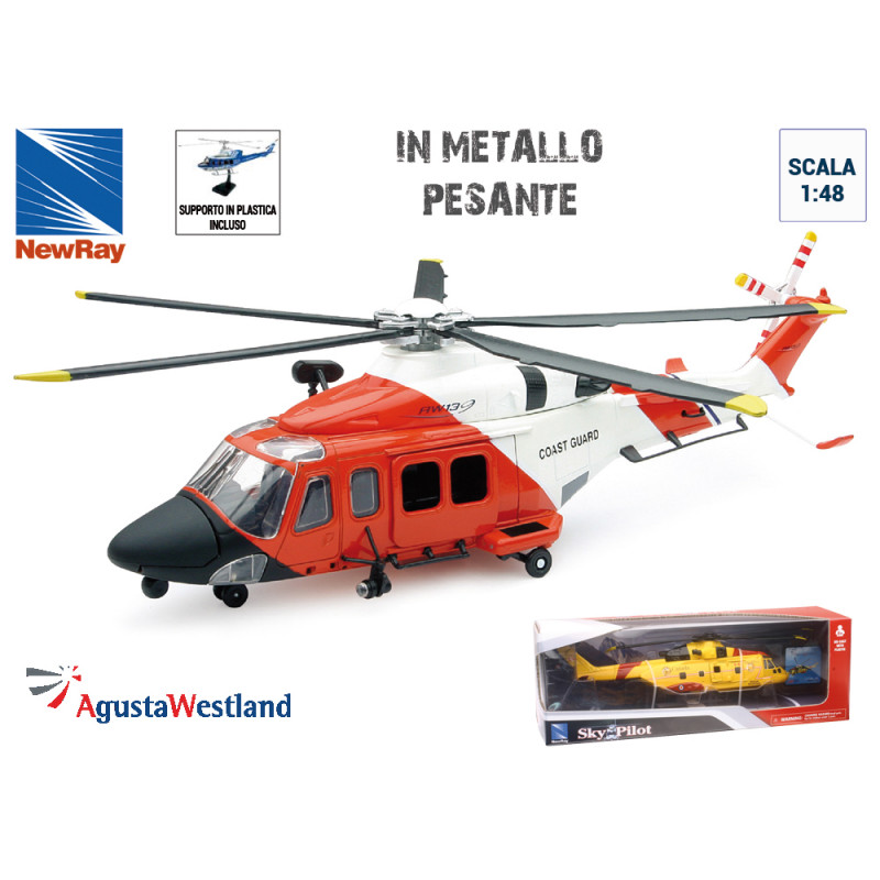 Modellino elicottero AgustaWestland AW139 guardia costiera scala 1:48 die cast