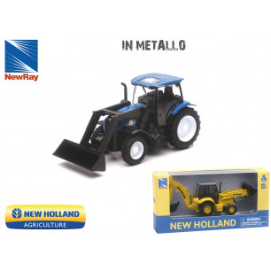 Modellino mini trattore New Holland T6 con pala die cast