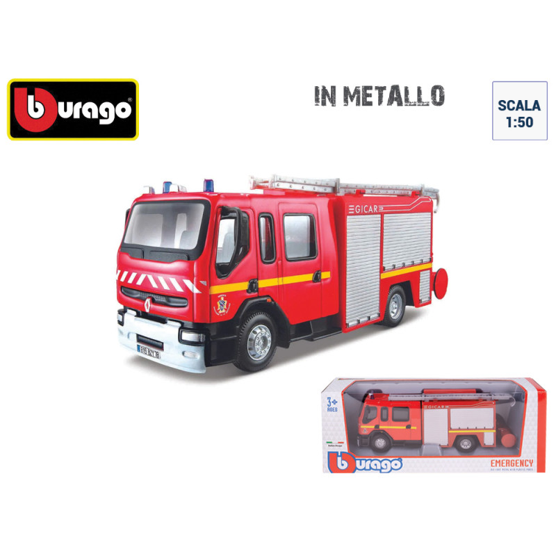 Modellino Bburago aps polisoccorso Renault Premium Vigili del Fuoco scala 1:50