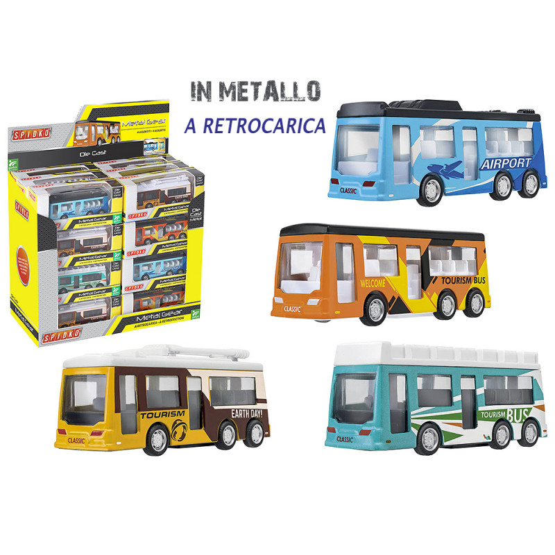 Minibus die cast a retrocarica display 24 pz 4 ass.ti