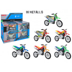 Modellini moto da cross die cast display 12 pz ass.ti