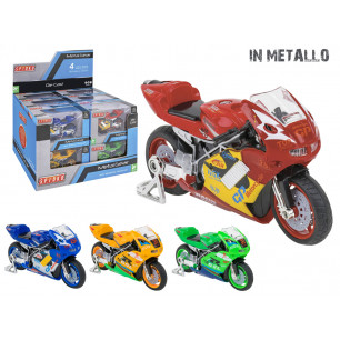 Modellini moto da strada die cast display 12 pz 4 colori