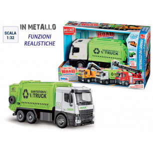 Camion nettezza urbana die cast scala 1:32 con funzioni realistiche