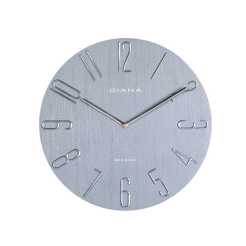 Orologio da muro con numeri in 3D colore grigio diametro 30 cm