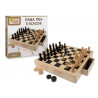 Set giochi dama, scacchi, tria in legno con cassetti apribili