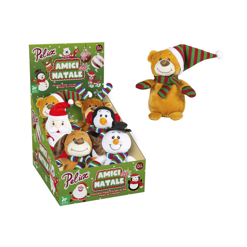 Peluches Pelux amici del Natale espo 6 pz in 6 ass.ti