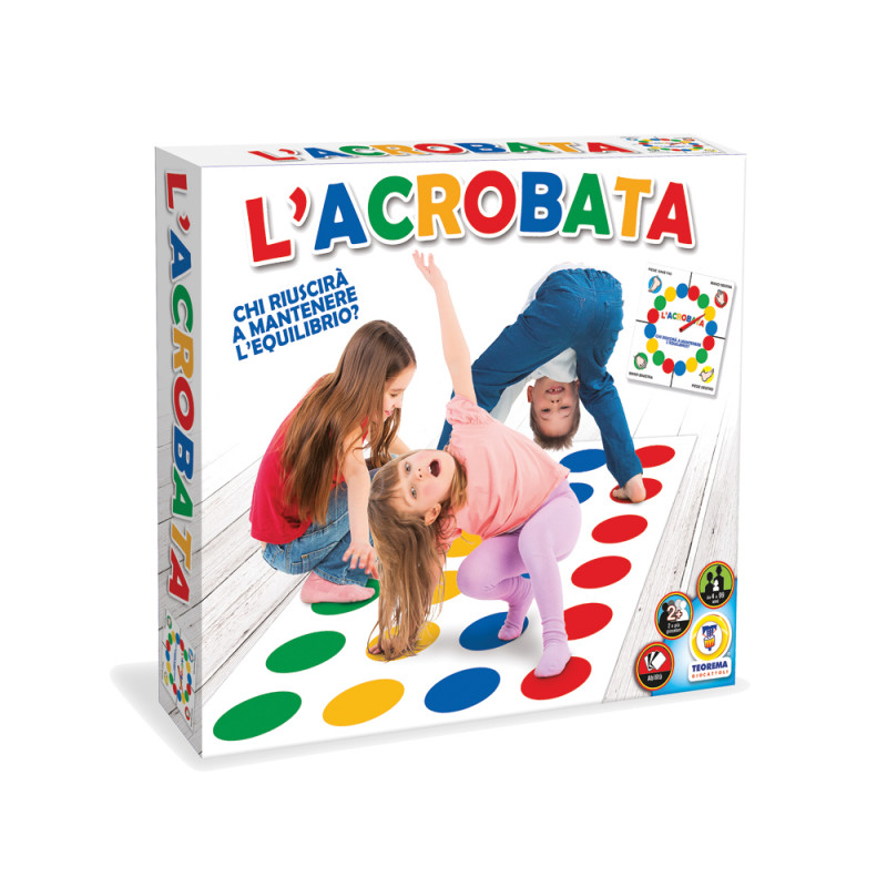 Gioco l'acrobata prova a mantenere l'equilibrio