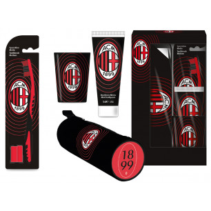 Set Regalo Squadra Milan con 1 dentifricio 75ml, 1 spazzolino, 1 bicchiere e 1 astuccio