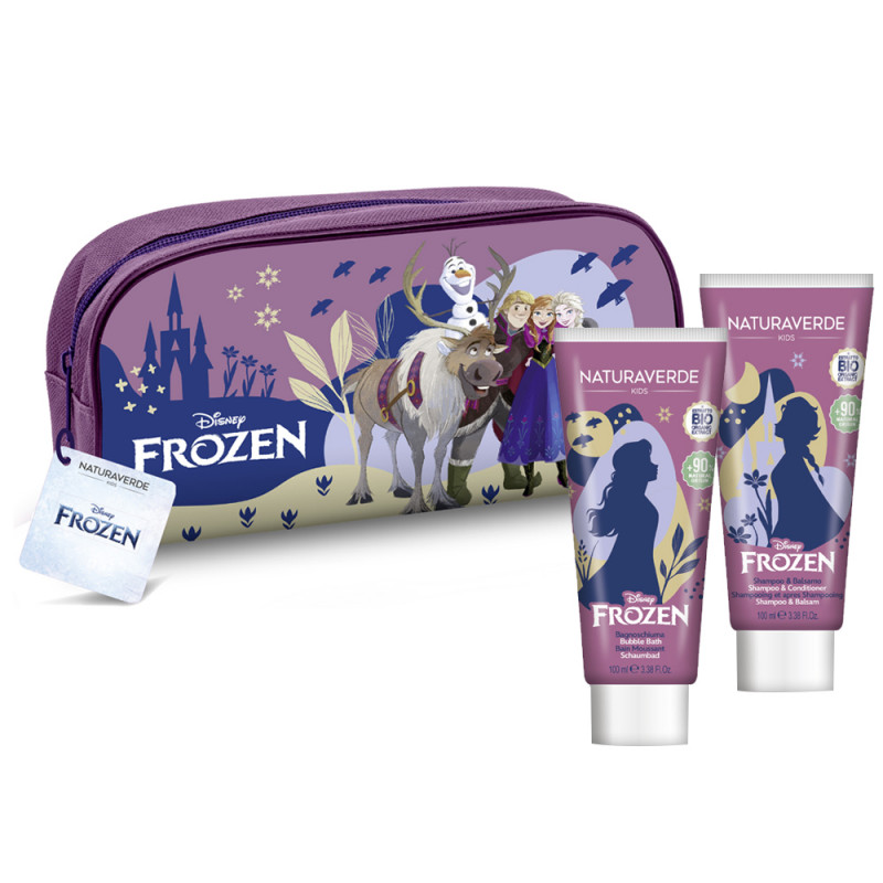 Set Regalo Naturaverde Frozen con 1 bagnoschiuma 100ml, 1 shampoo e balsamo 100ml e 1 astuccio