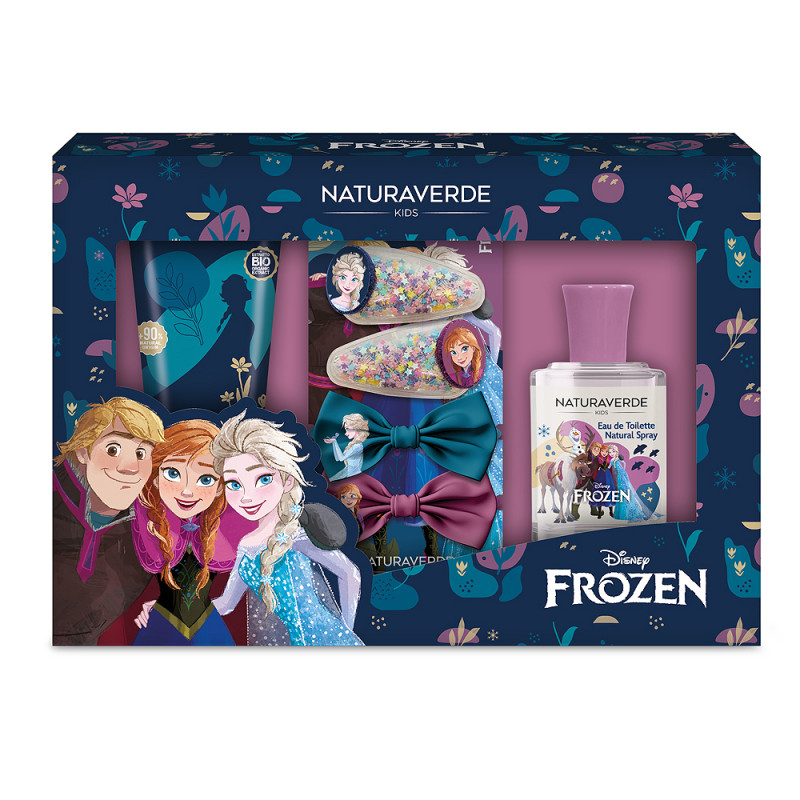 Set Regalo Naturaverde Frozen con 1 eau de toilette 30ml, 1 bagnoschiuma 100ml e mollette fermacapelli