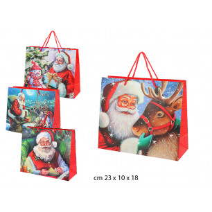 Borse con Babbo Natale cm. 23x10x18