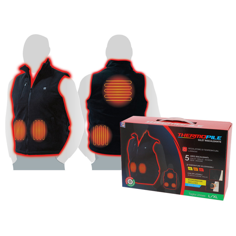 Gilet Thermo Pile riscaldante con powerbank