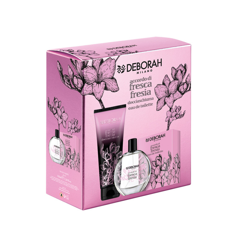 Set Regalo Deborah fresca fresia con 1 Eau de toilette 100ml e 1 doccia schiuma 250 ml