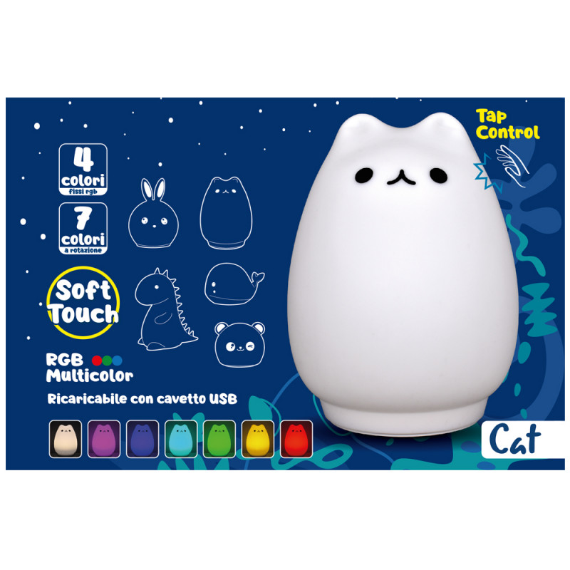 Lampada Cucciolight Gatto a LED e ricarica USB 