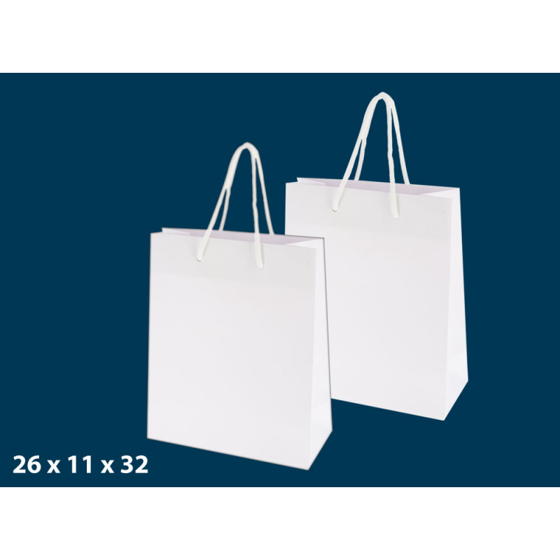 Borse linea Boutique manico cordoncino bianco 26x11x32