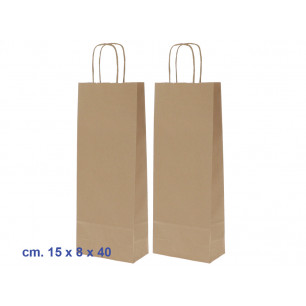 Borsa per bottiglie avana 15x8x40