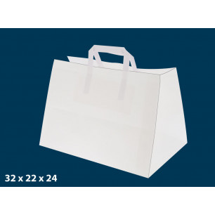 Borse linea Flat XLarge manico piatto bianco 32x22x24