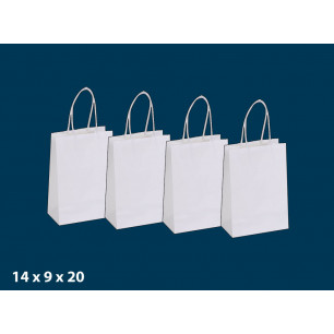 Borse linea Twisted Handle manico carta ritorta colore bianco 14x09x20