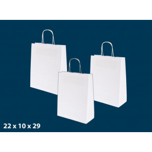 Borse linea Twisted Handle manico carta ritorta colore bianco 22x10x29