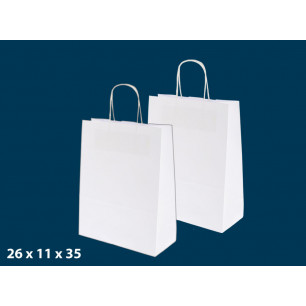 Borse linea Twisted Handle manico carta ritorta colore bianco 26x11x35