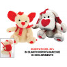 Peluche cane e topolino con zaino e nastro Love