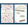 Biglietti Felice Anniversario con cuori, oro e rilievo