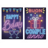 Biglietti Buon Compleanno neon