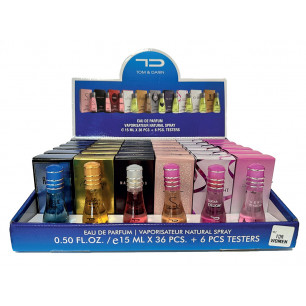 Espositore da 36 profumi da 15 ml in 6 fragranze femminili 1