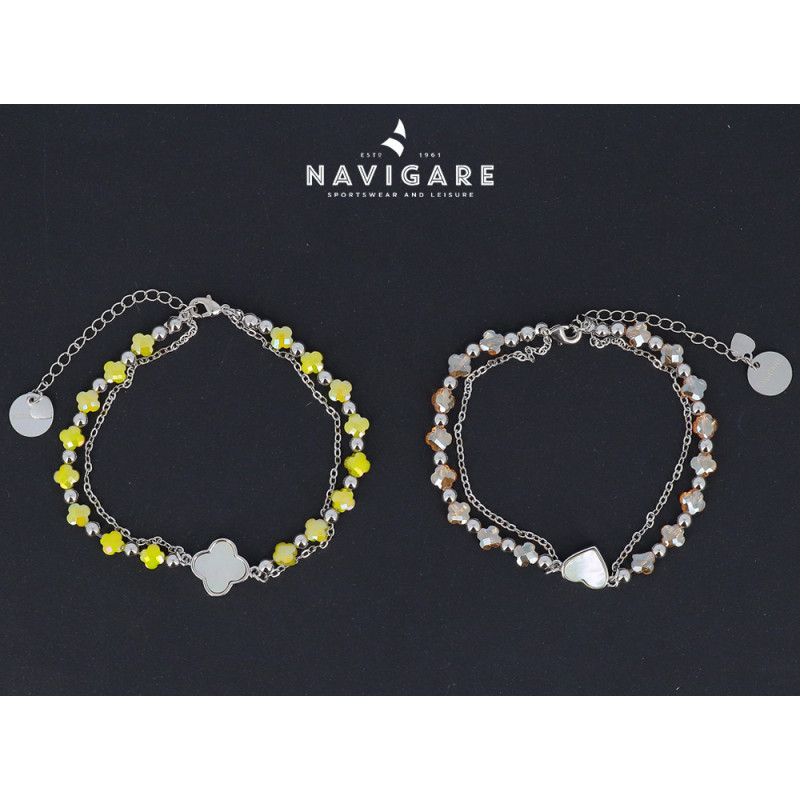 Bracciale Navigare donna a catenella e perline colorata