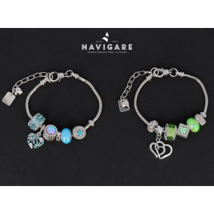 Bracciale Navigare donna Charms con cuori mod B