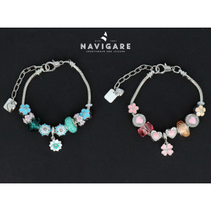 Bracciale Navigare donna Charms con fiori mod B