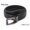 Cintura Police in pelle nera con fibia clips e cucitura