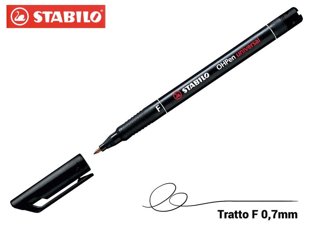 Penna Stabilo OHPen punta fine colore nero pz