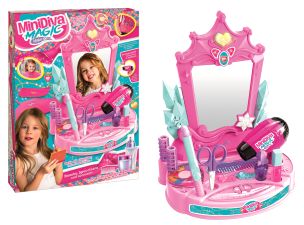 howa set per il trucco + trousse per bambini con accessori in legno da 8  pezzi e adesivi a forma di cuore 48812